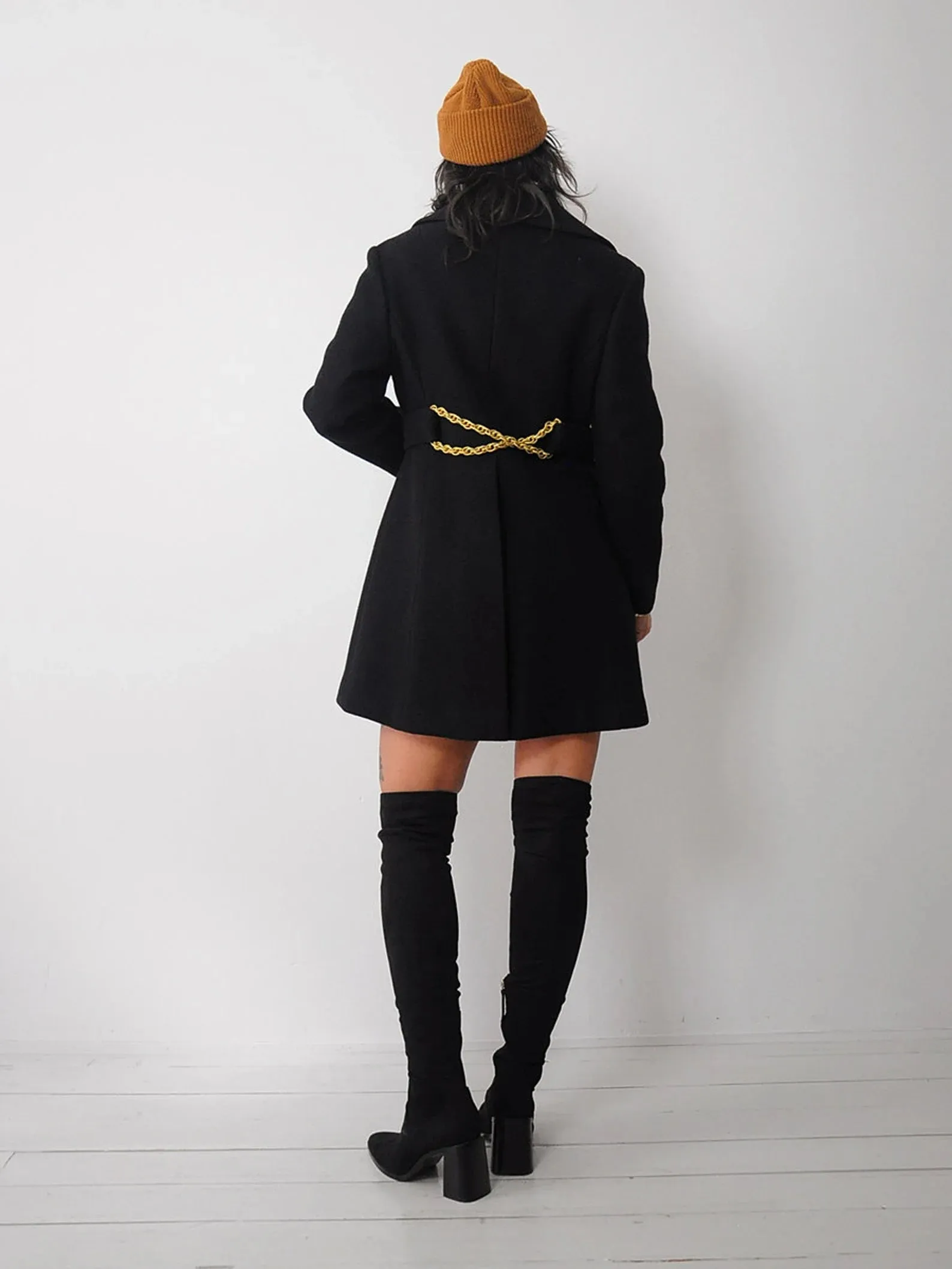 1960's Black Wool Peacoat