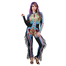 3D Print Neon Skeleton Women's Costume