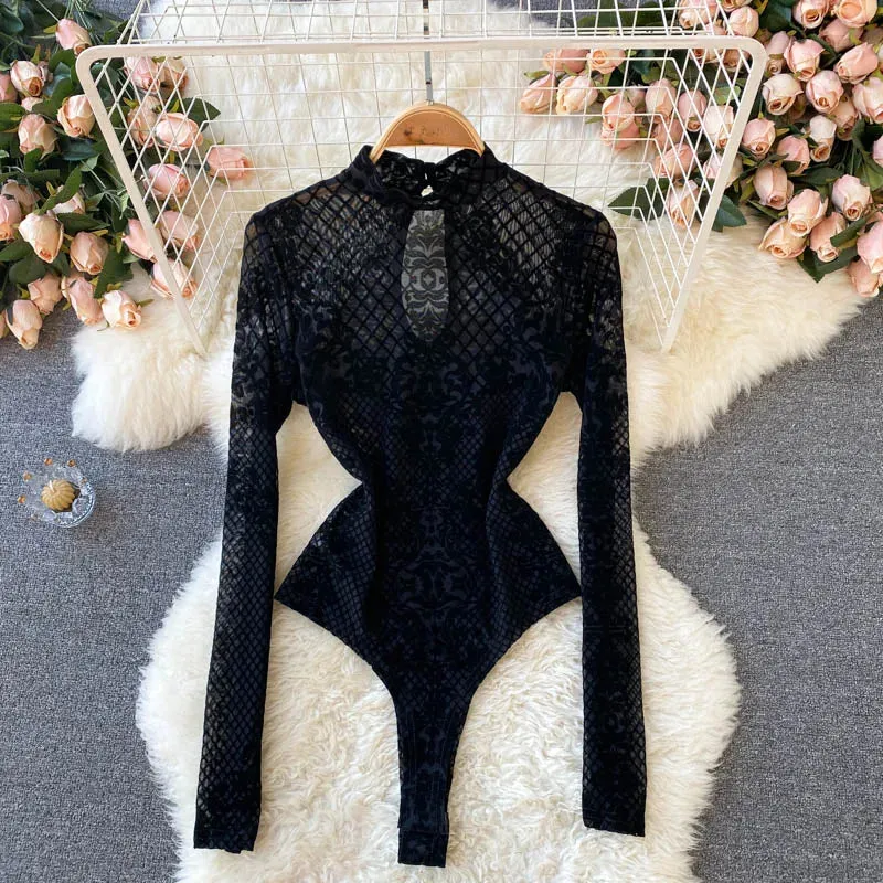 Aiertu Women Sexy Backless Rompers Fashion Korean Bodycon Jumpsuits New Summer Chic Streetwear Flocking Slim Bodysuit