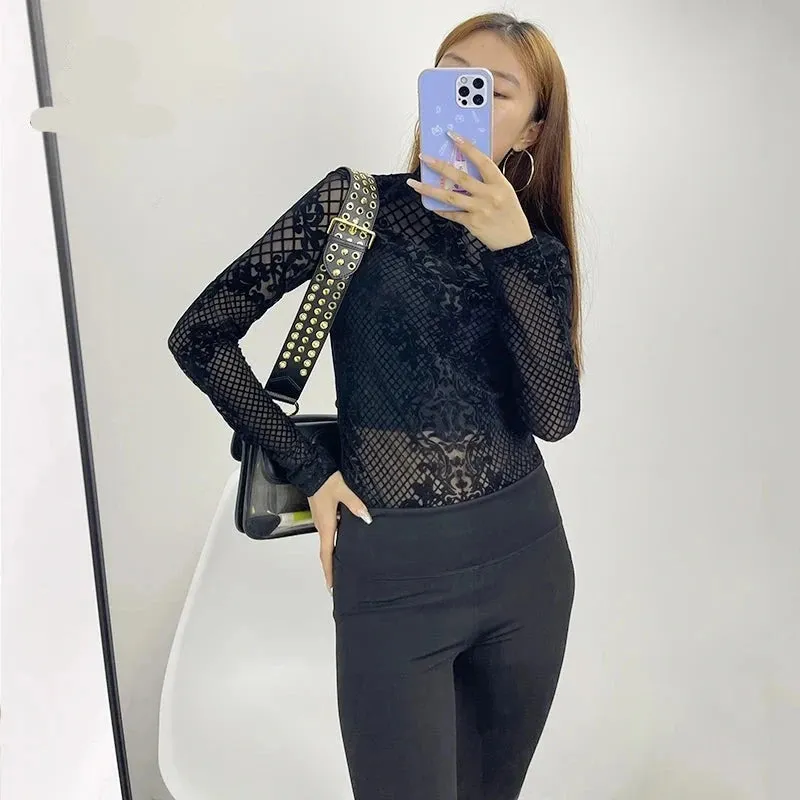 Aiertu Women Sexy Backless Rompers Fashion Korean Bodycon Jumpsuits New Summer Chic Streetwear Flocking Slim Bodysuit