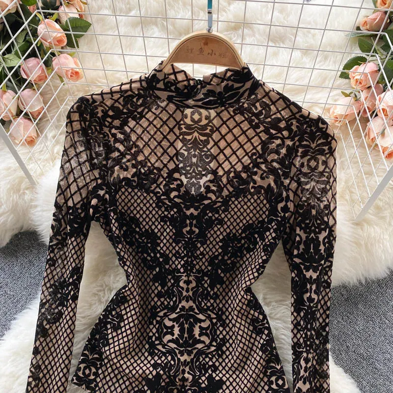 Aiertu Women Sexy Backless Rompers Fashion Korean Bodycon Jumpsuits New Summer Chic Streetwear Flocking Slim Bodysuit