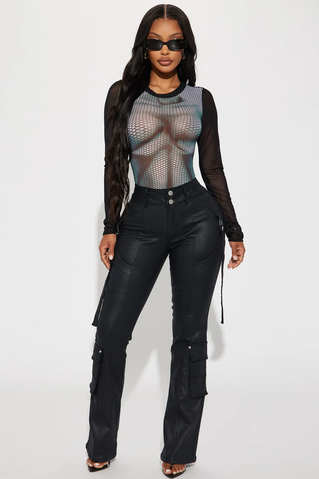 Always Noticed Mesh Bodysuit - Black
