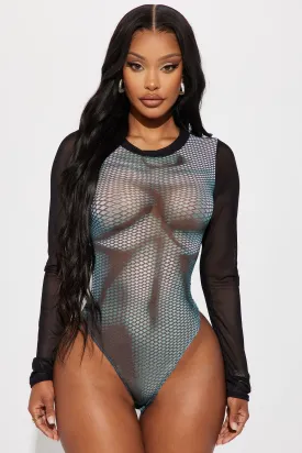 Always Noticed Mesh Bodysuit - Black