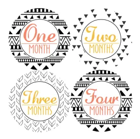 AZTEC TRIBAL MONTHLY BABY STICKERS