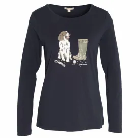 Barbour Hedley Ladies Long Sleeve T-Shirt - Navy