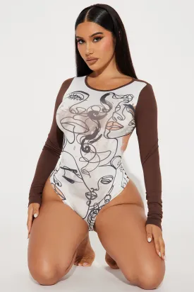 Beauty In All Angles Bodysuit - Brown/combo