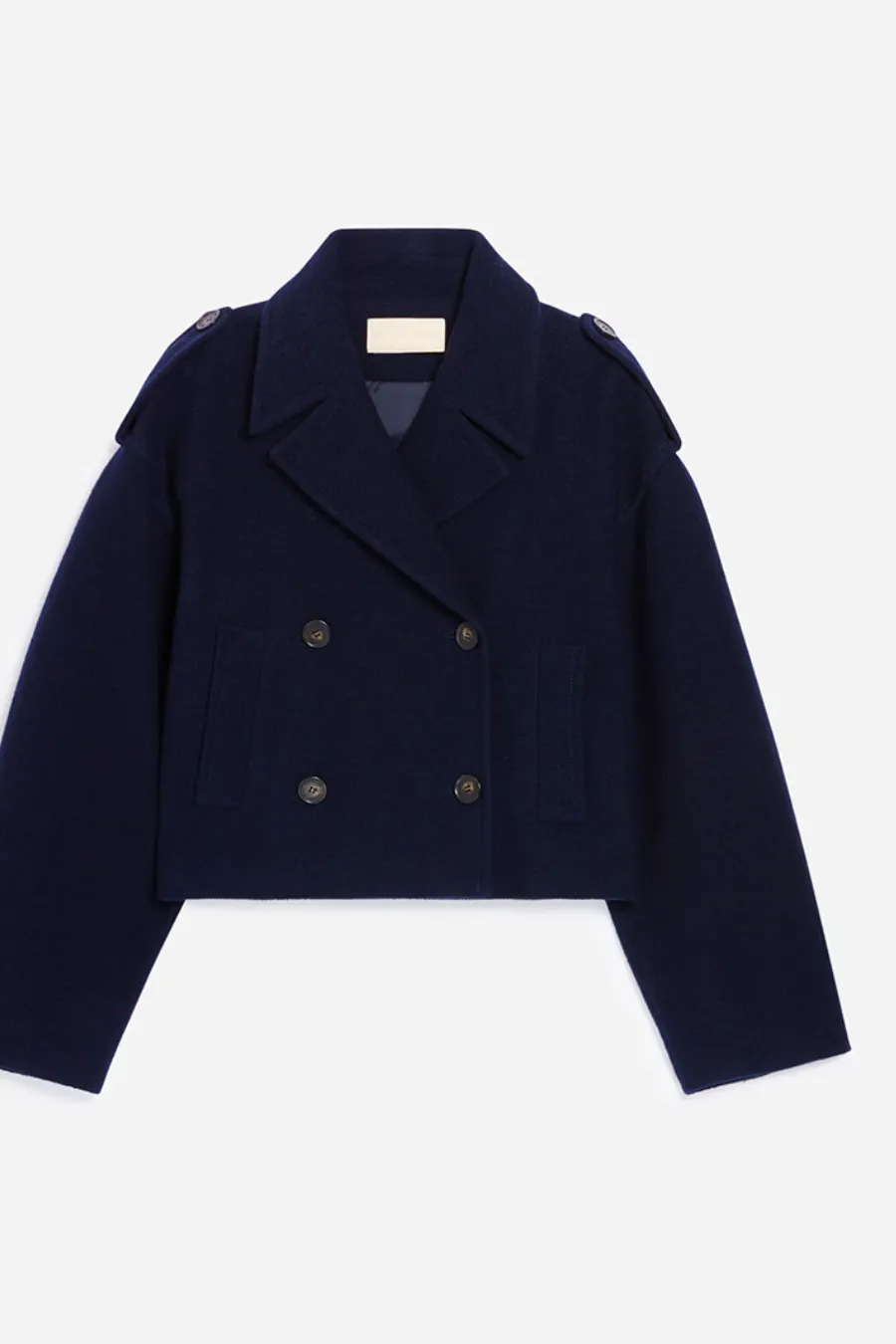 Beran Peacoat Wool Blend Marine