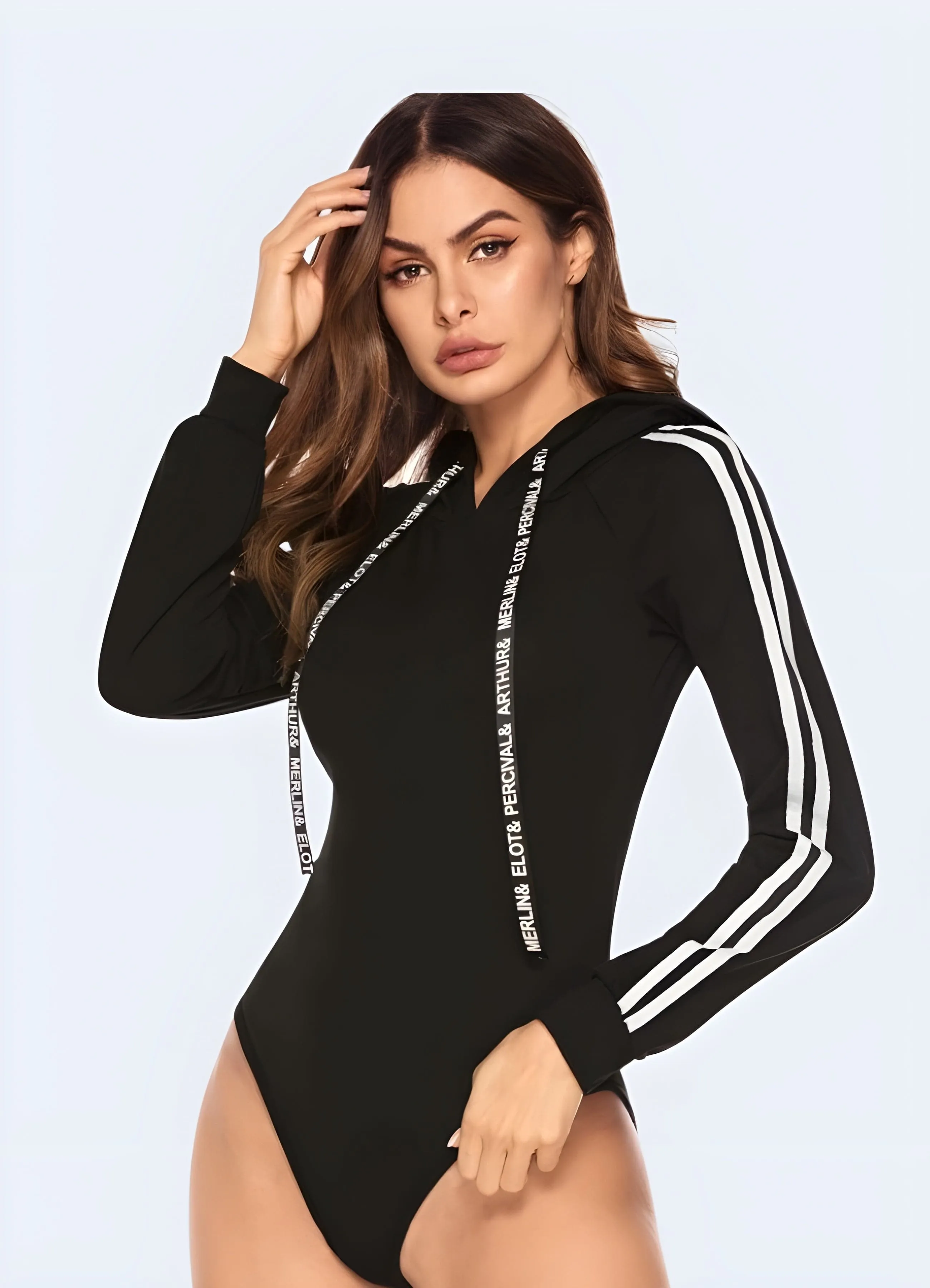 Black Hoodie Bodysuit