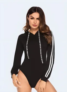 Black Hoodie Bodysuit