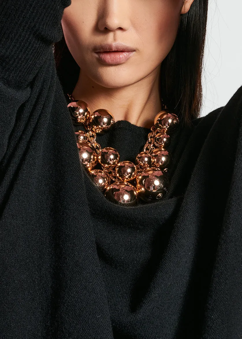 Black merino wool and cashmere sweater