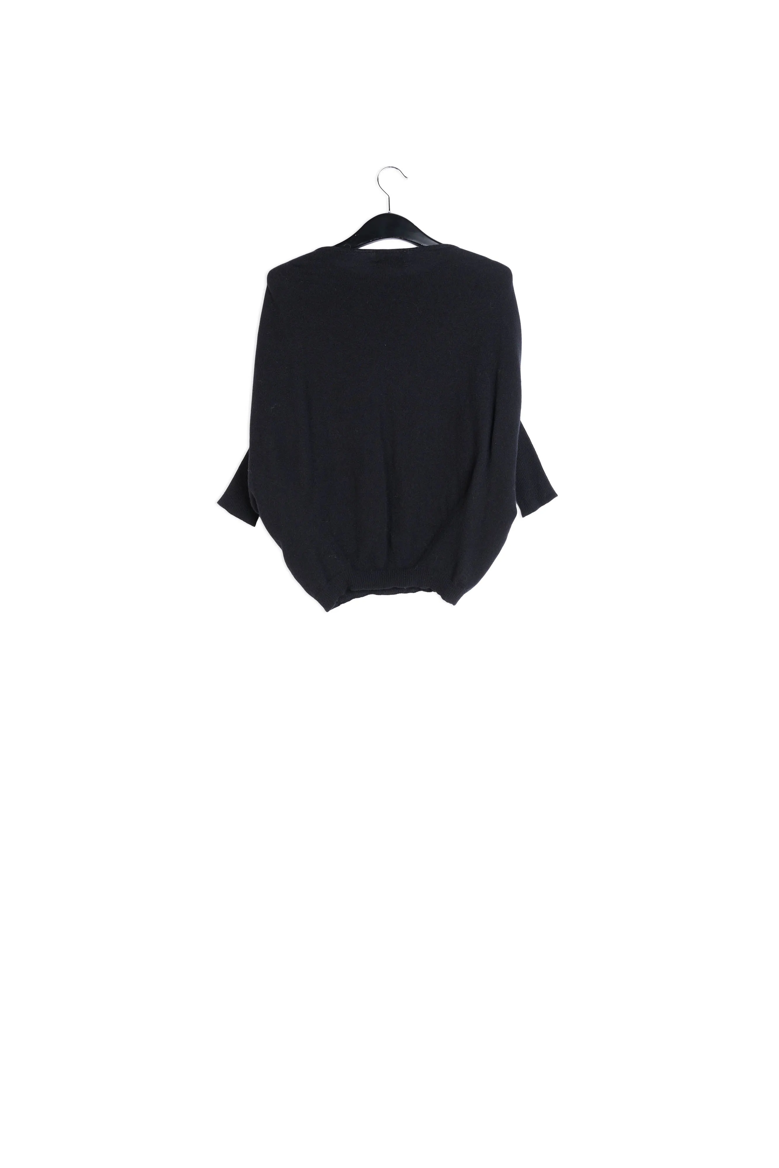 Black merino wool and cashmere sweater