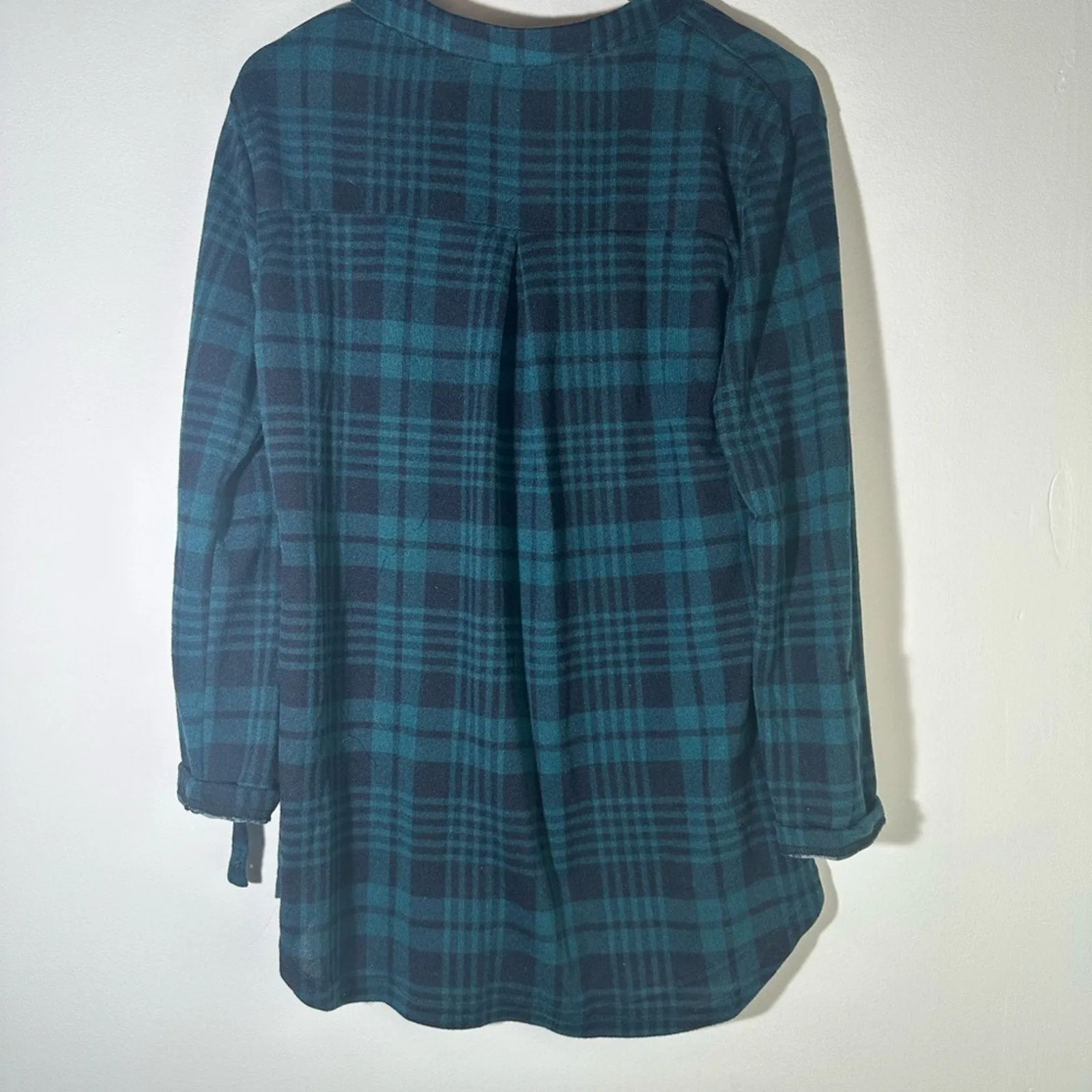 Blue and Black Boxy Tunic with Polo Collar