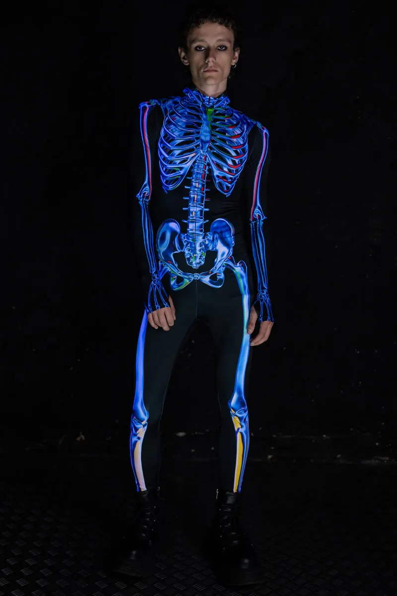 Blue Sapphire Skeleton Men Costume