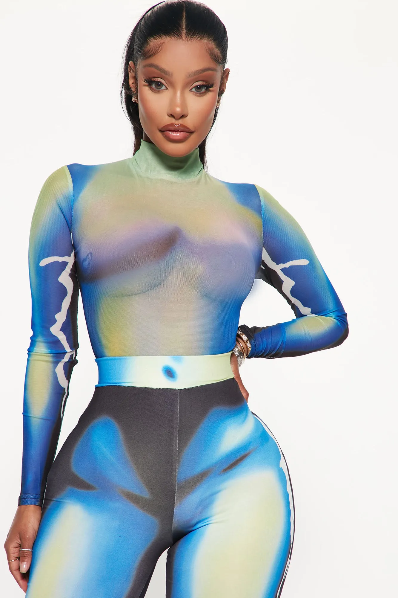 Body Heat Legging Set - Blue/combo