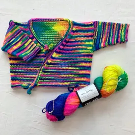 Cadenza Cross-Over Baby Sweater (Rockstar version) Knitting Kit | Molly Girl Rockstar DK