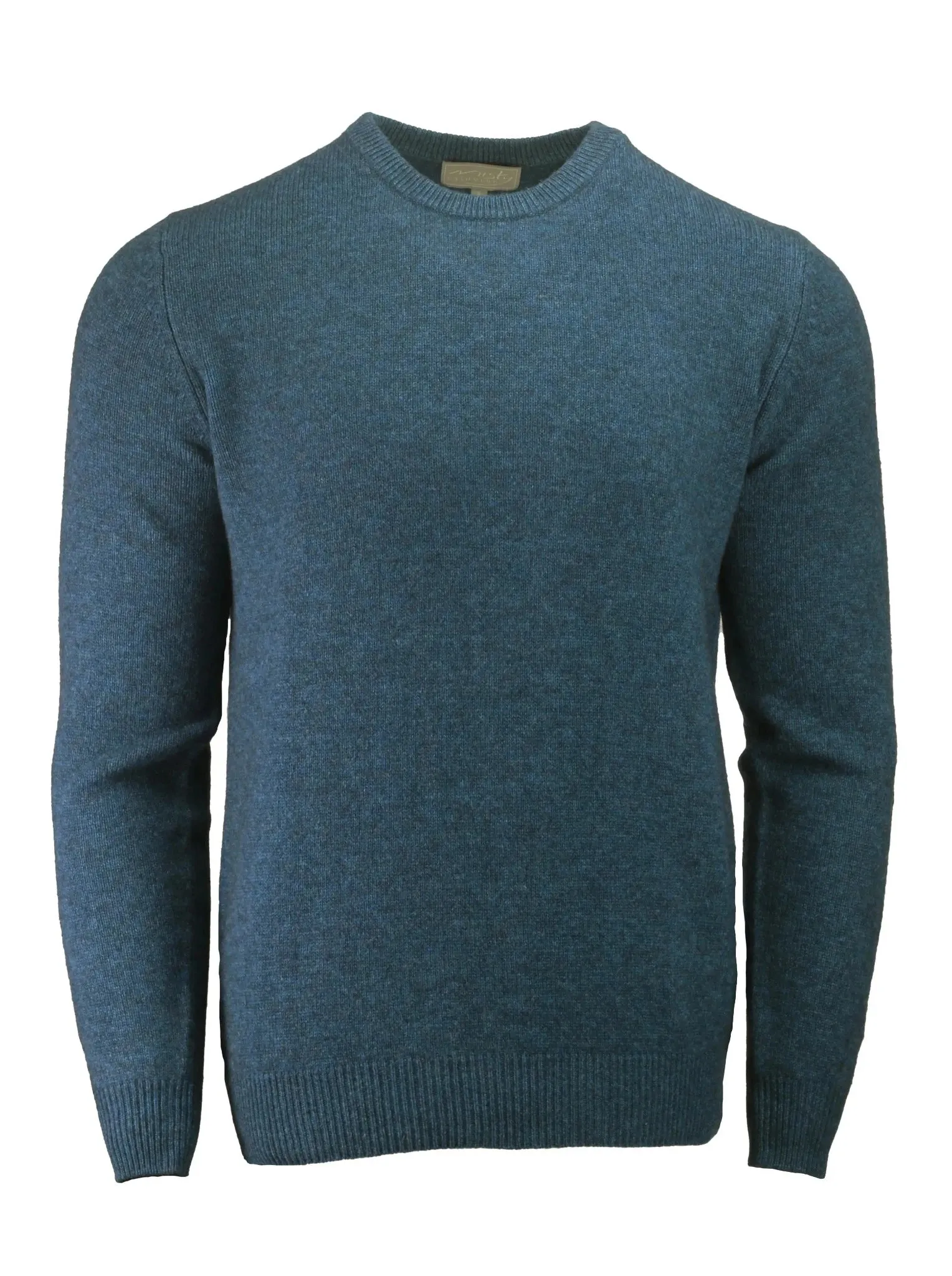 Cashmere and Merino Crew Neck Jumper | Ocean Blue