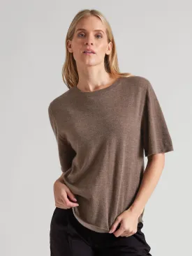 Cashmere top "Airy top" - dark toast