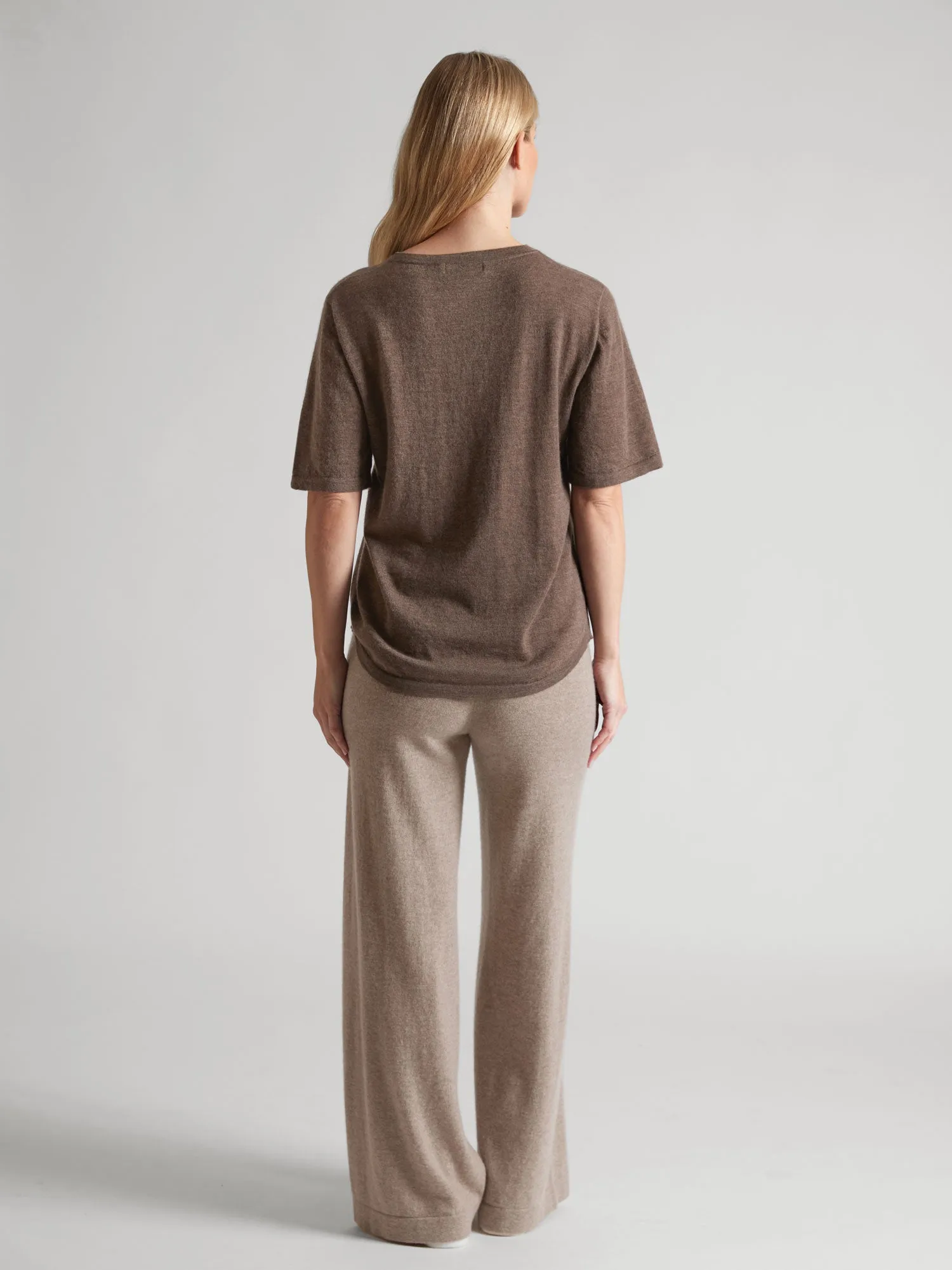 Cashmere top "Airy top" - dark toast