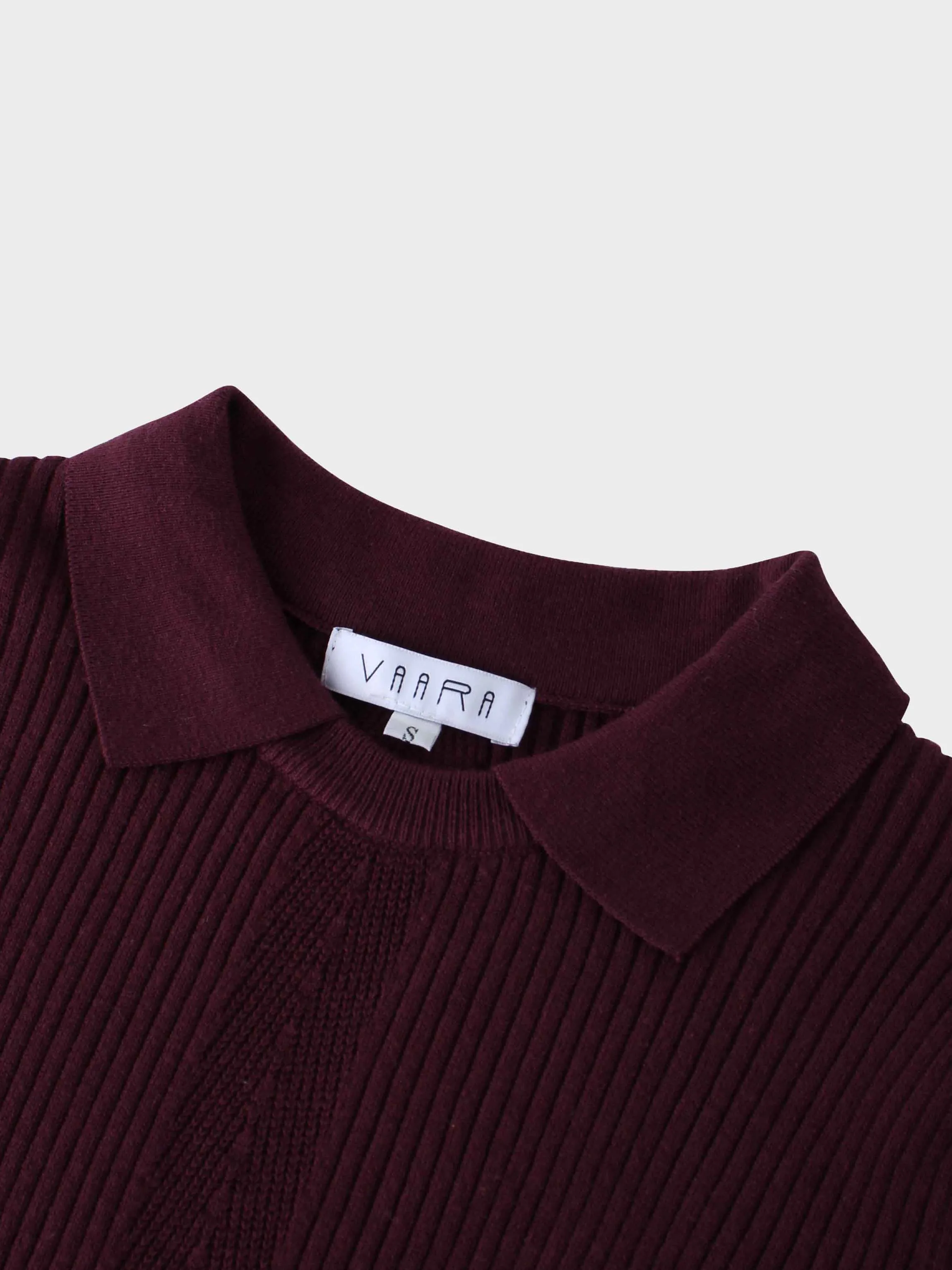 Center Design Sweater-Burgundy