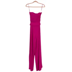 Chelsea28 Hot Pink Strapless Belted Jumpsuit- Size S