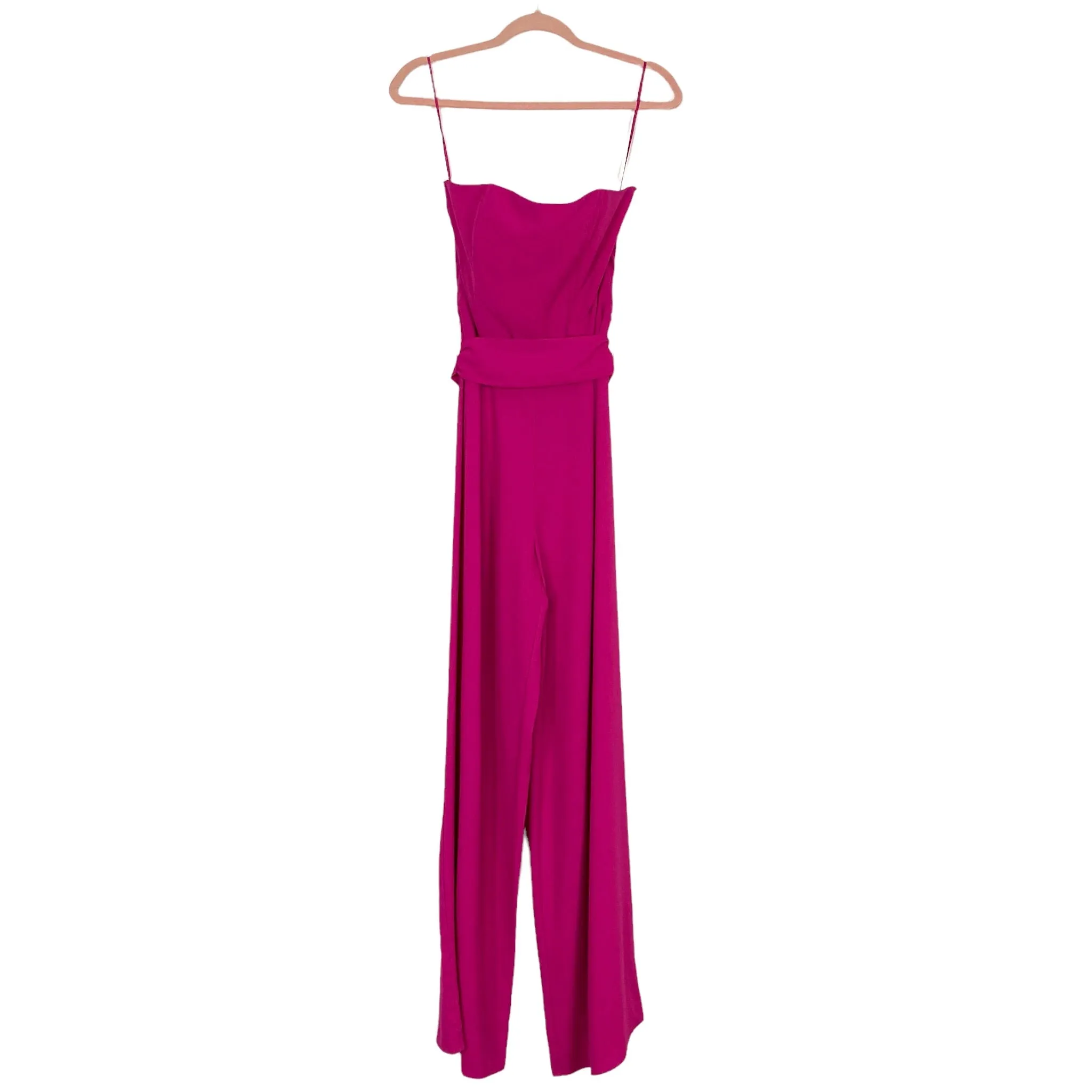 Chelsea28 Hot Pink Strapless Belted Jumpsuit- Size S