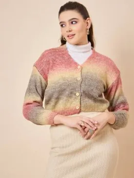 Chic Multicolor Self Design Sweater