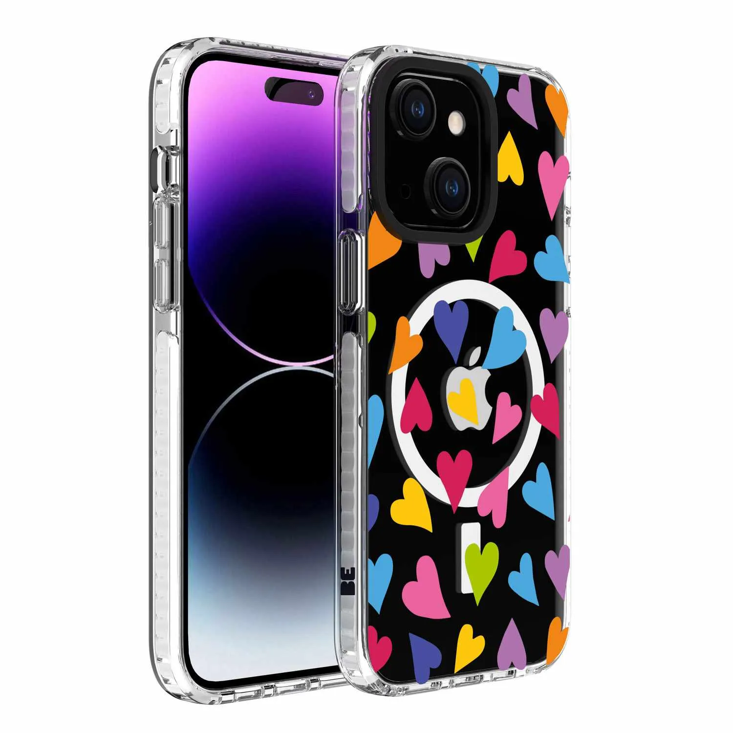 Chromatic Print MagSafe Case Brights Hearts for iPhone 15/14/13