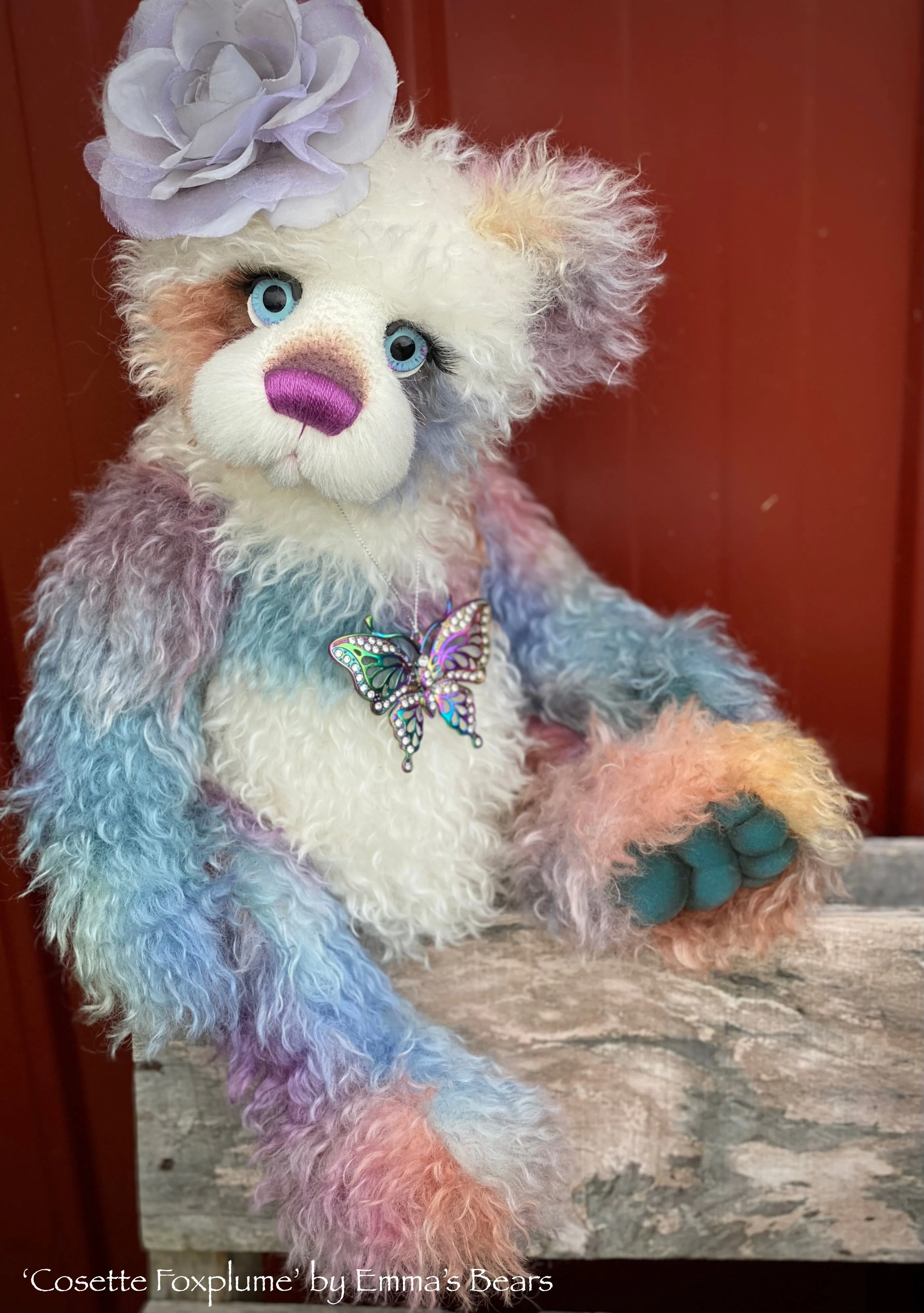 Cosette Foxplume - 18" Hand-Dyed Mohair Artist Bear by Emma's Bears - OOAK