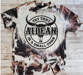 Cowhide Bleach Pattern Try That In A Small Town Jason Aldean Circular Design Top