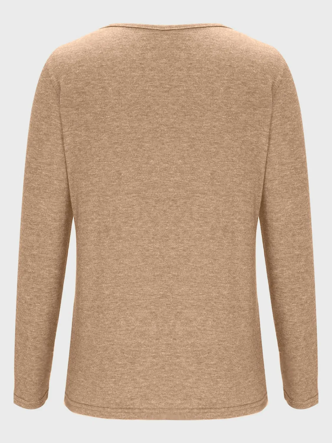 Crisscross V-Neck Long Sleeve T-Shirt