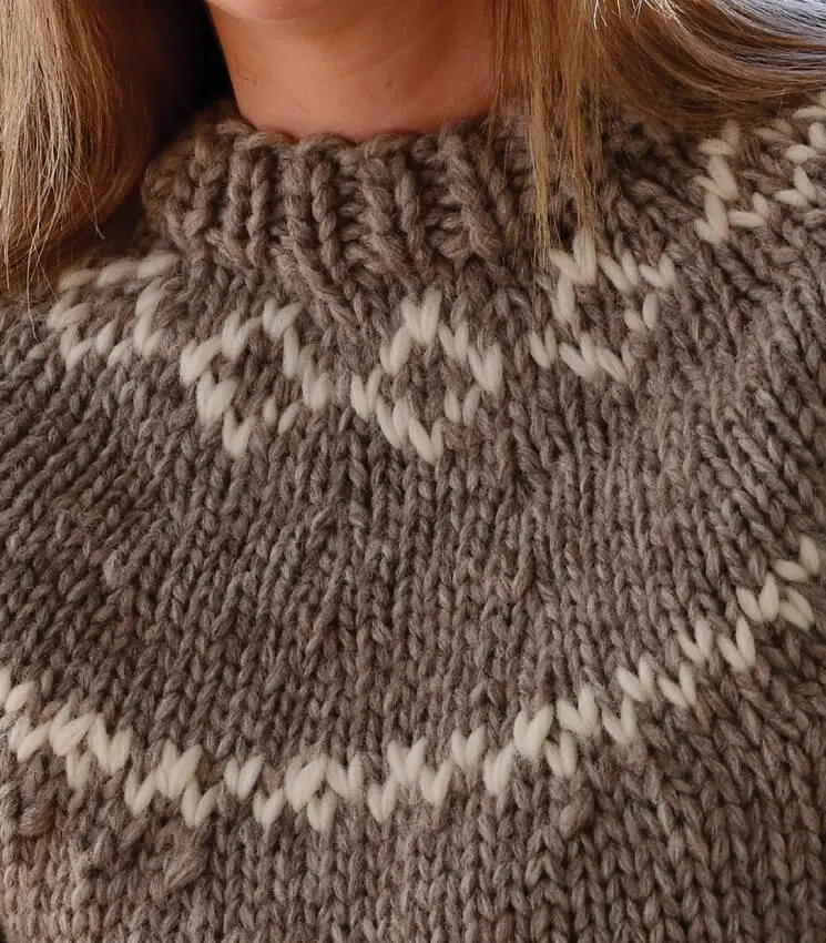 Crucci Knitting Pattern 1924 Women's Circular Yoke Sweater