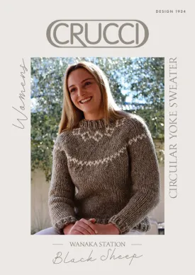 Crucci Knitting Pattern 1924 Women's Circular Yoke Sweater