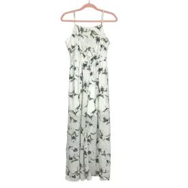 Doe & Rae White Floral Print Front Cutout Jumpsuit- Size S