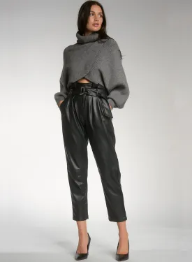 Elan - Faux Leather Pants - Black