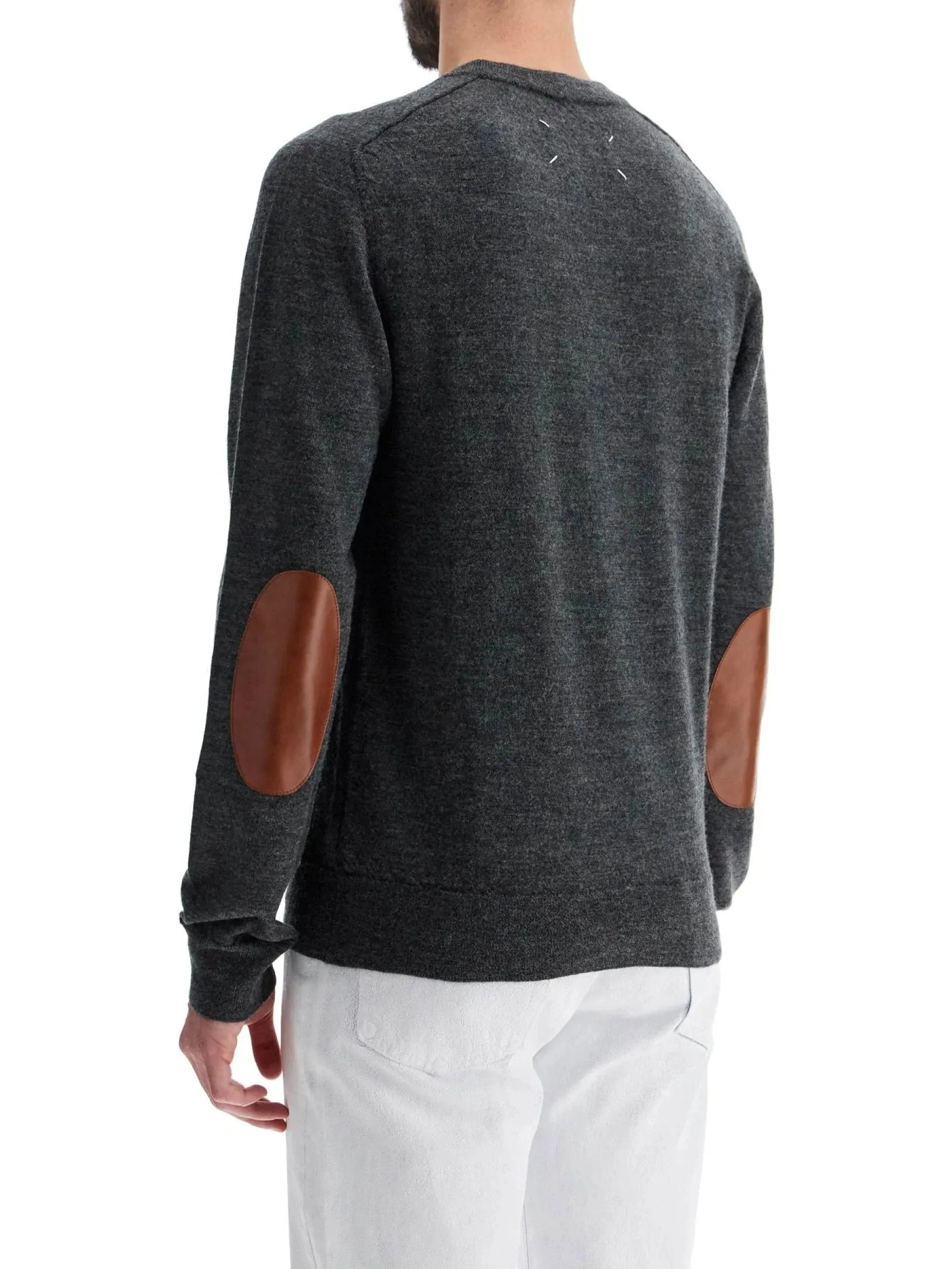 Elbow Patch Wool Knit Sweater