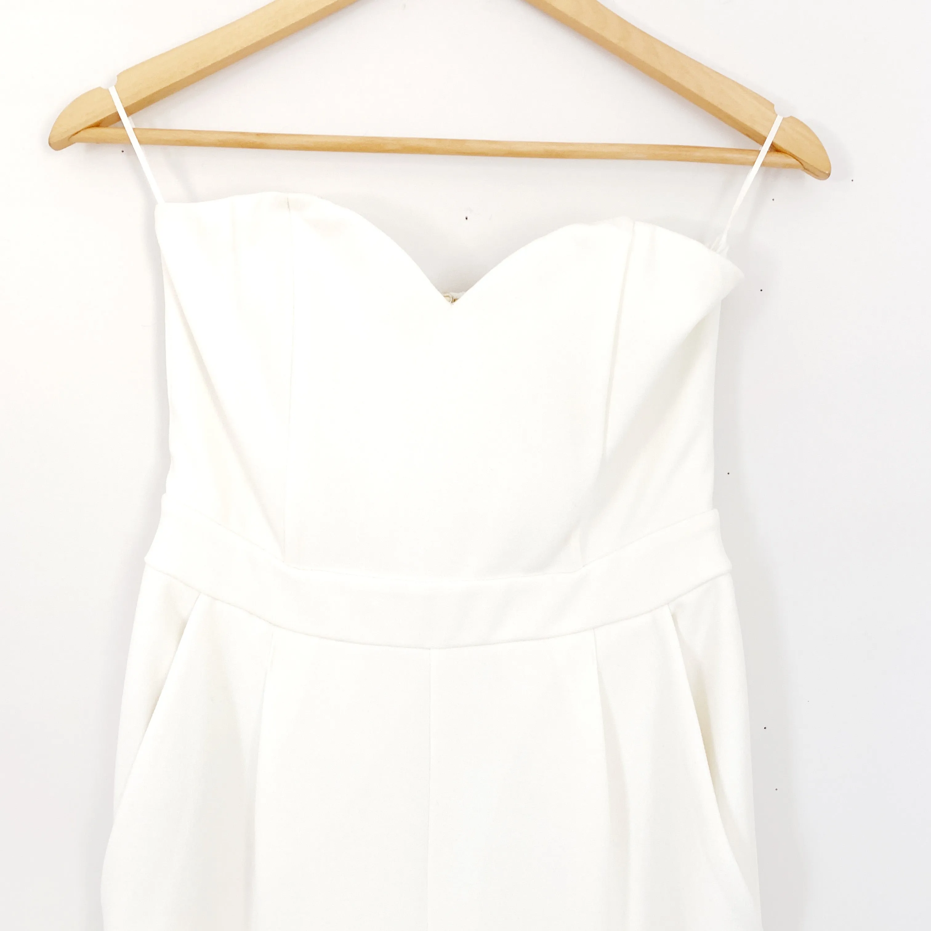Express White Sweetheart Strapless Jumpsuit- Size 2