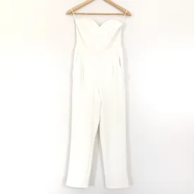 Express White Sweetheart Strapless Jumpsuit- Size 2