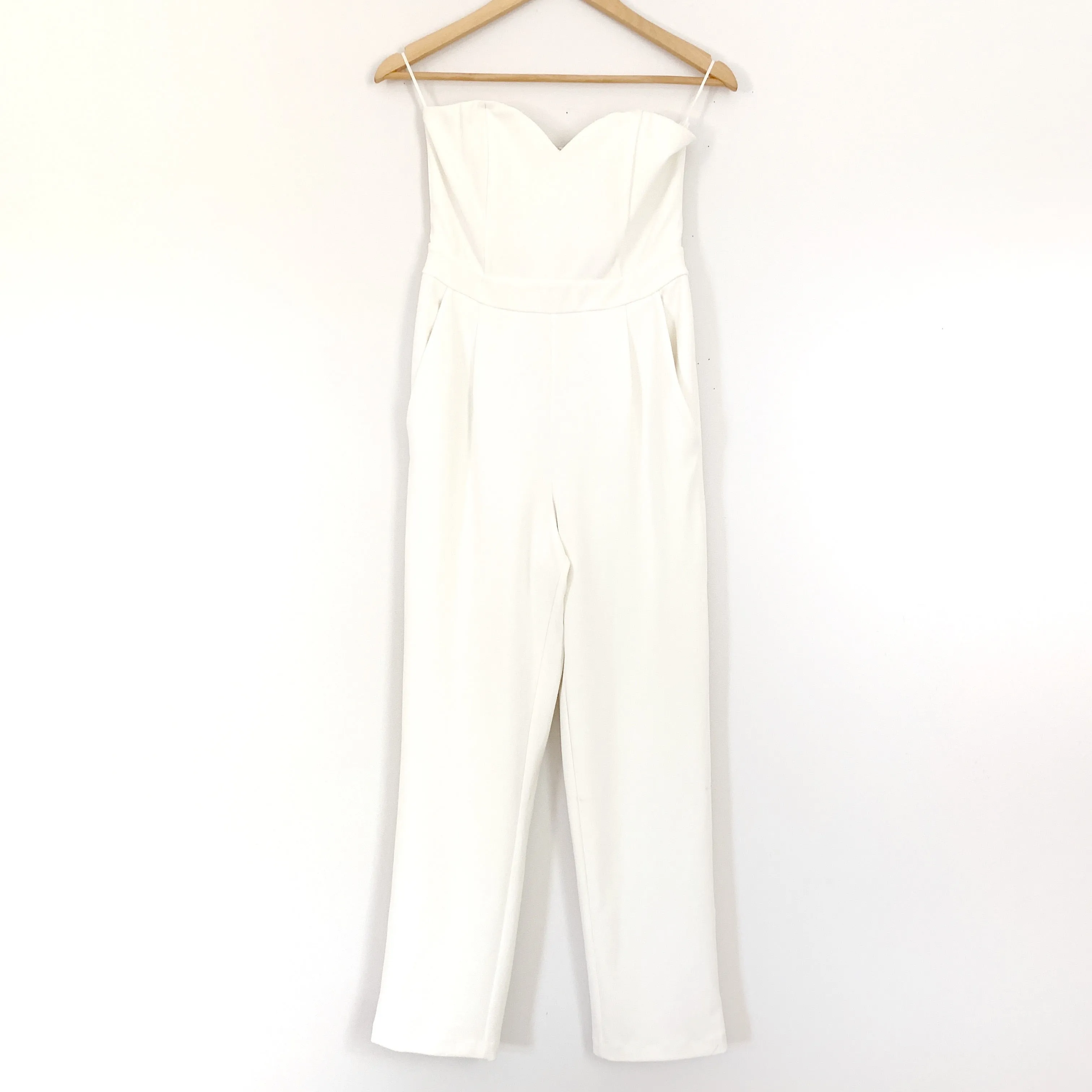 Express White Sweetheart Strapless Jumpsuit- Size 2