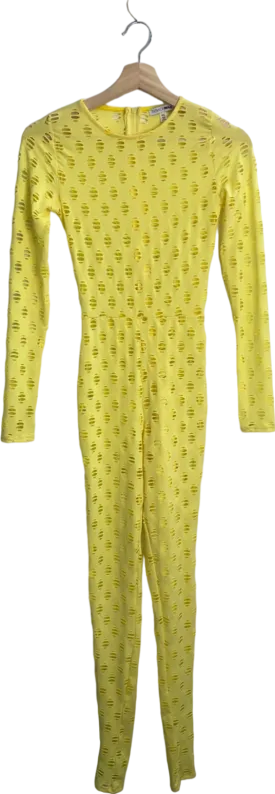 Fashion Nova Yellow Cut-Out Detail Jumpsuit XS