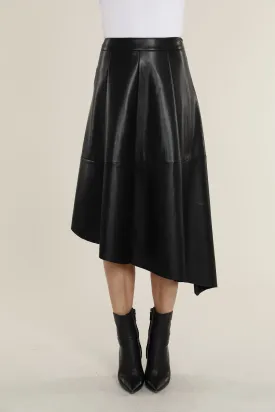 Faux Leather Asymmetrical Skirt