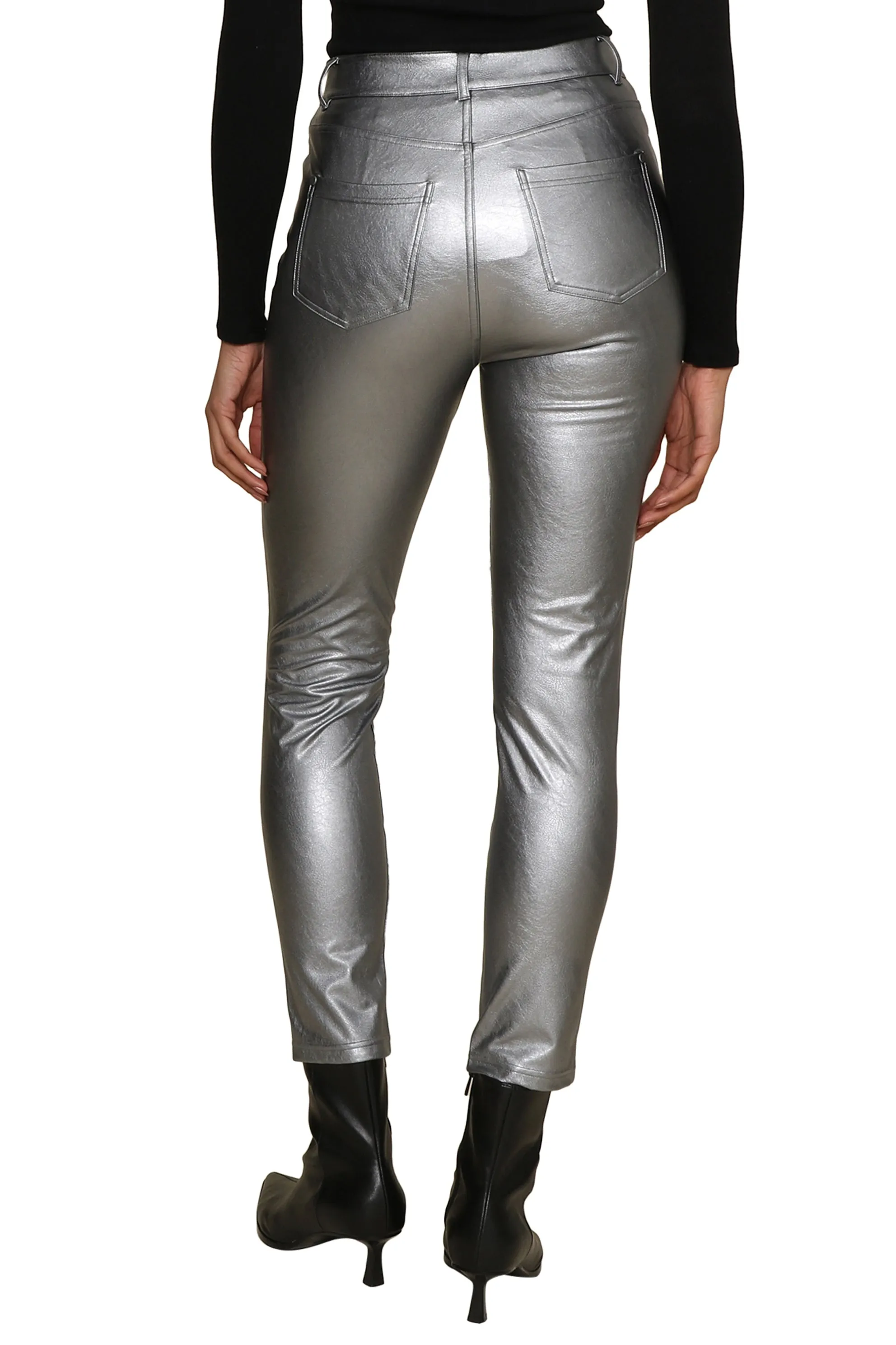 Faux Leather Five Pocket Pant