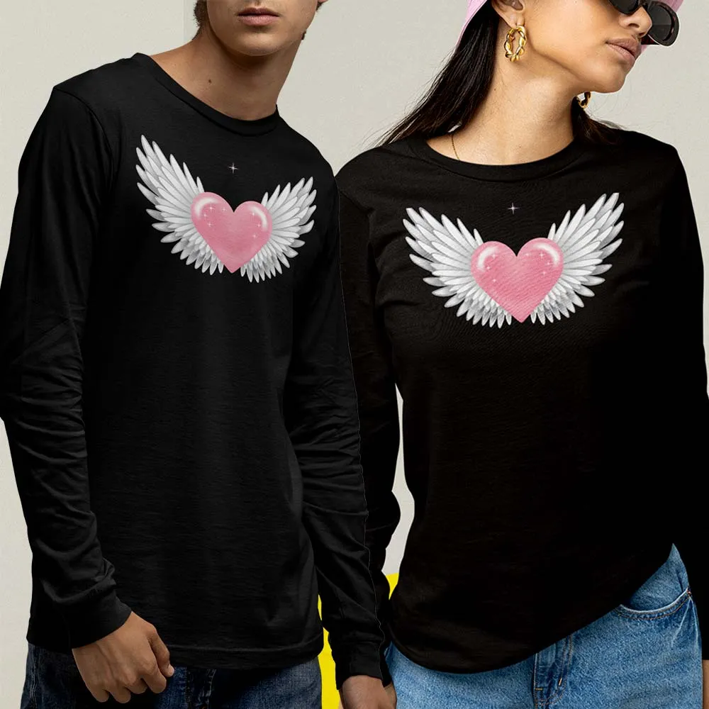 Flying Heart Printed T-Shirt Graphic Print For Women & Men