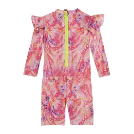 GIRL'S ONE PIECE BODYSUIT LONG SLEEVE SPLASH