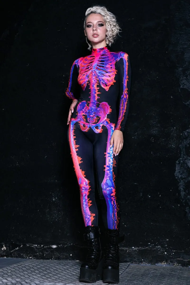 Glitch Skeleton Female Costume