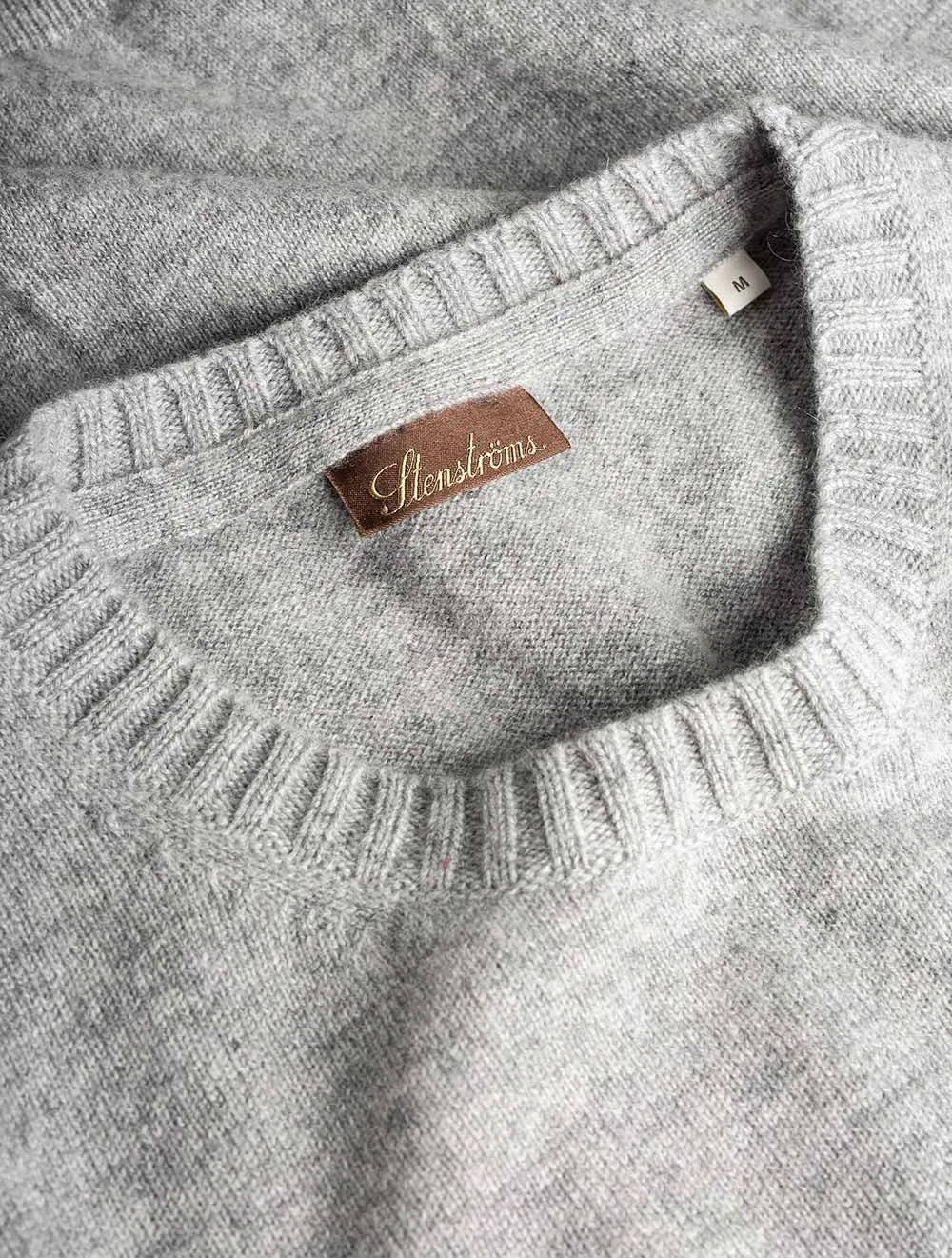 Grey Crew Neck Cashmere Slim Fit Jumper