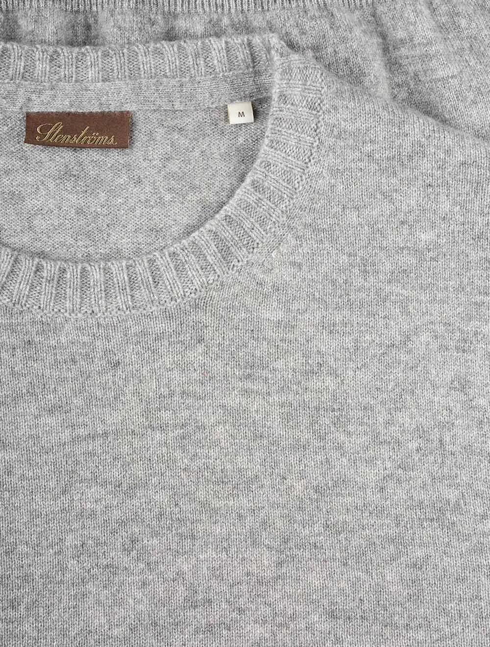 Grey Crew Neck Cashmere Slim Fit Jumper