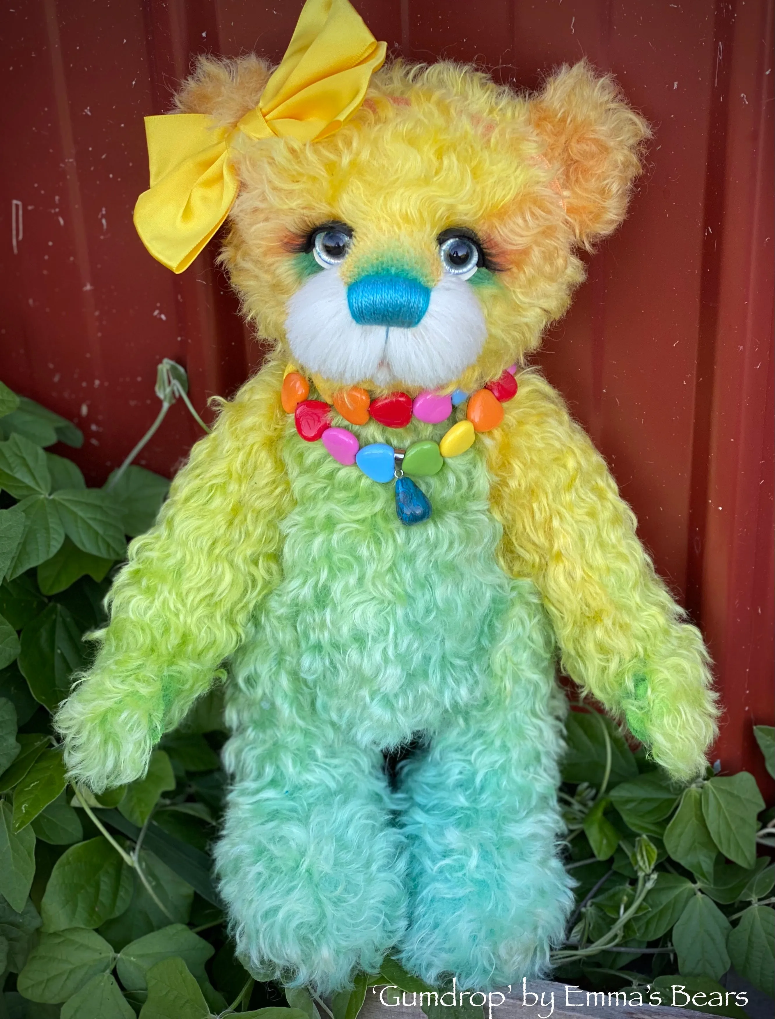 Gumdrop - 13" Hand-Dyed kid mohair bear by Emma's Bears - OOAK