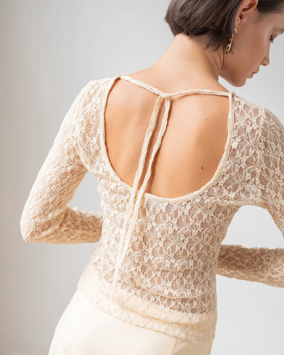 Hadley Top Lace Cream