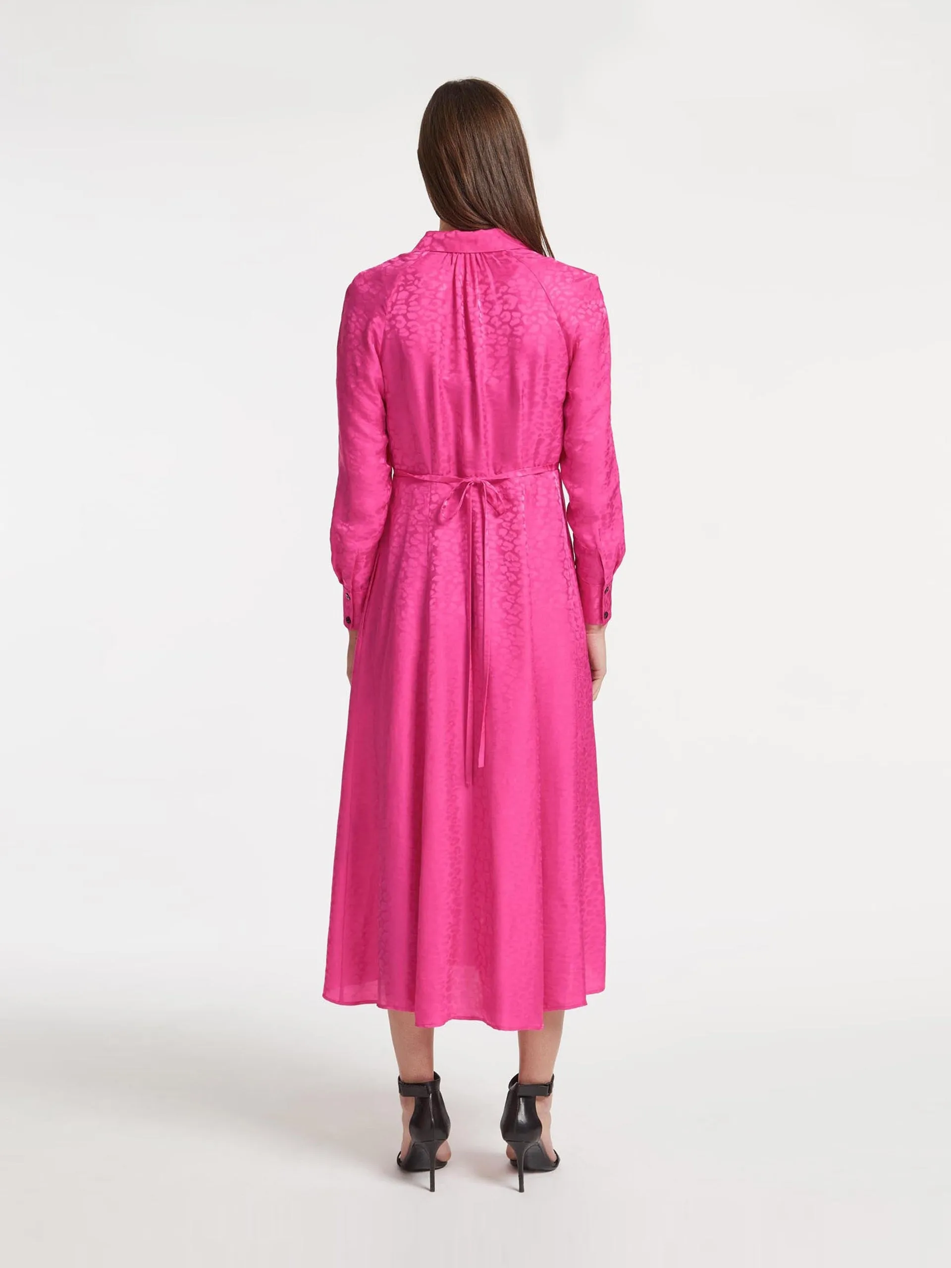 Hot pink Astrid silk blend maxi dress