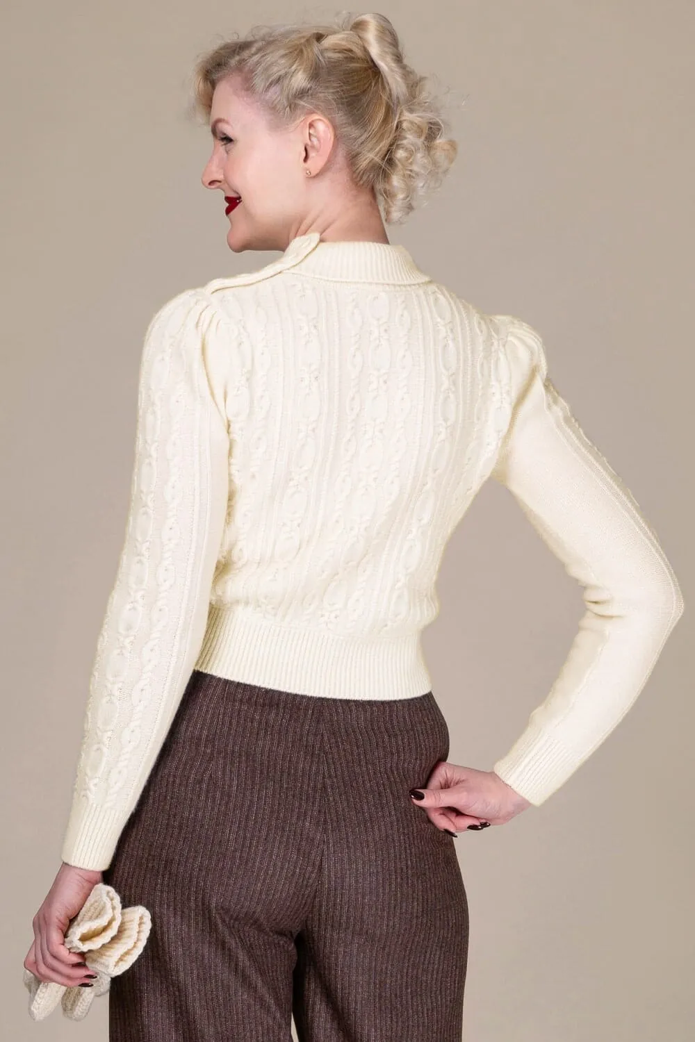 Ice Skater Sweater i naturhvid cashmere blend